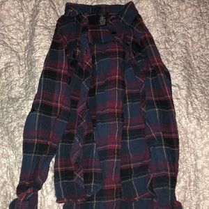 Navy Blue and Maroon flannel